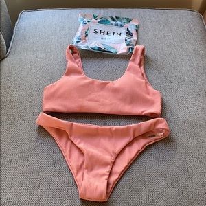 Shein Ribbed Bikini, blush